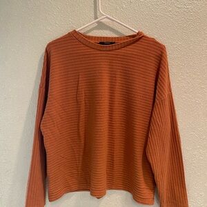 Forever 21 Burnt Orange Ribbed Knit Top